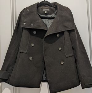 H&M Pea Coat double-breasted with stand collar